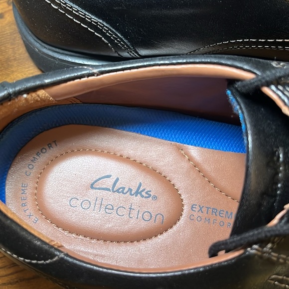 CLARKS Malwood Lace Up Oxford Shoes‎ Black Cushion Comfy Career Professional main image 7